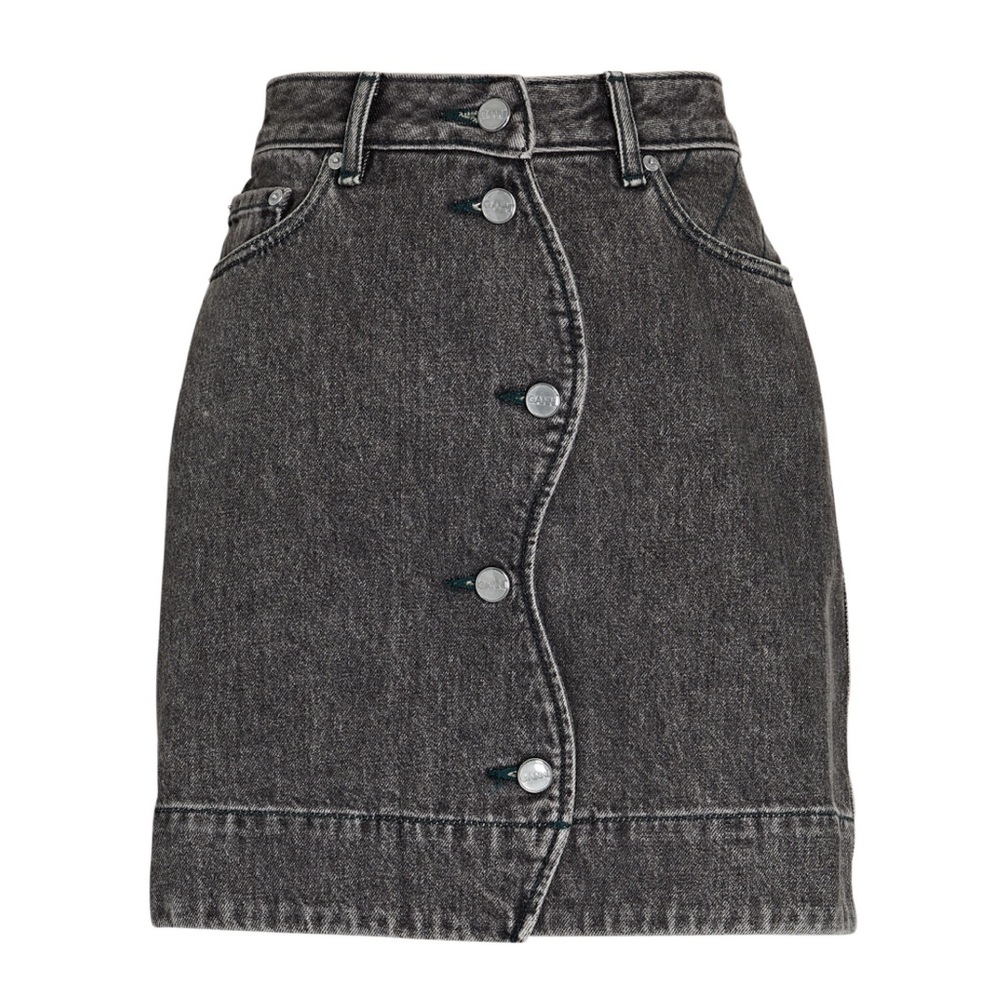 Ganni | Button Front Denim Mini Skirt